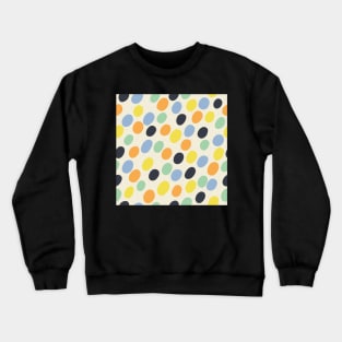 Pattern of colorful polka dots on a light yellow background Crewneck Sweatshirt